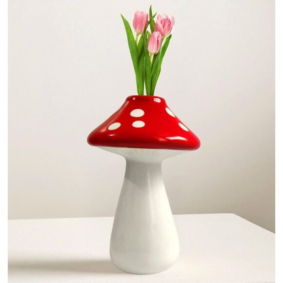 Shrumiez Other - Mushroom Vase - Red Mushroom Flower Vase